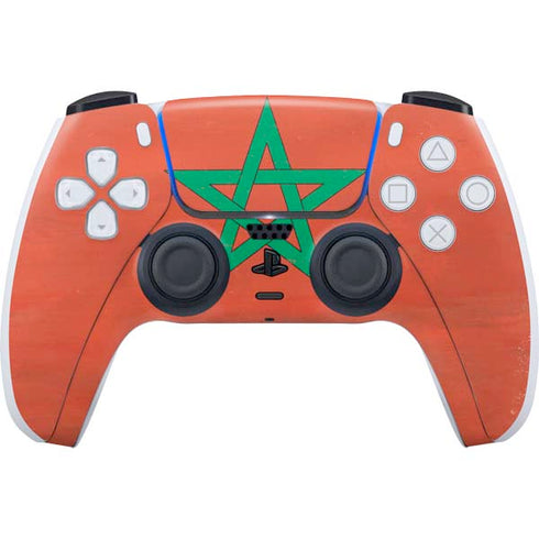 Morocco Flag Distressed PS5 Controller Skin